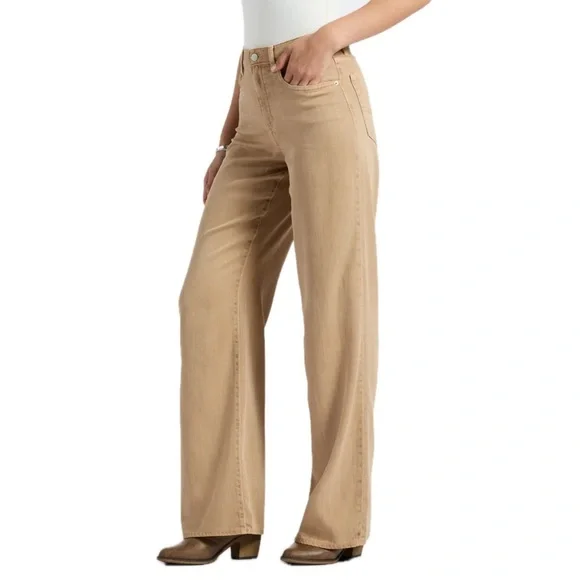 NWT Buffalo David Bitton High Rise Wide Leg Addie Women's Pants, Almond Beige - Picture 2 of 6